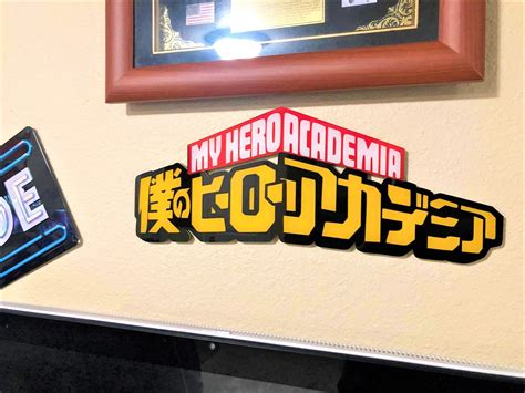 My Hero Academia Logo Wall Plaque Man Cave Decor Anime Etsy