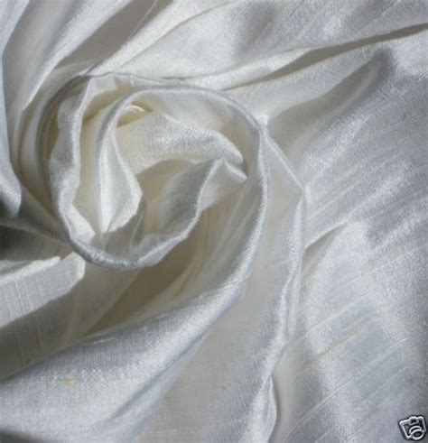 Pure White 100 Dupioni Silk Fabric Yardage By The Yard 45 Wide