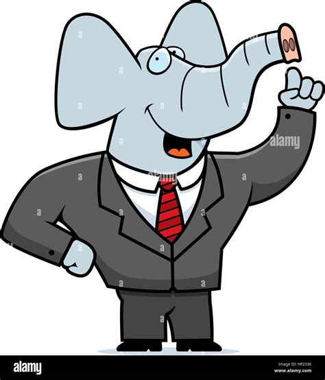 A Happy Cartoon Elephant With A Suit On Stock Vector Image And Art Alamy