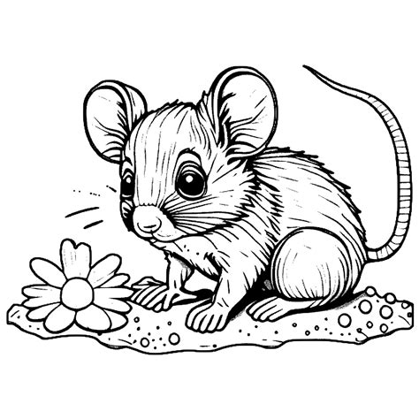 Cute Baby Mouse Coloring Page · Creative Fabrica