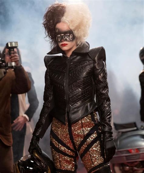 Emma Stone Cruella 2021 Cruella De Vil Leather Jacket Em 2021
