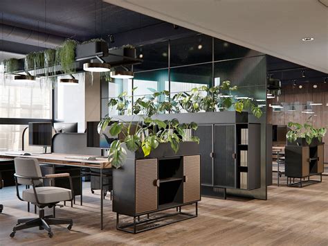 Stylish Paris Office On Behance Open Office Design Office Interior