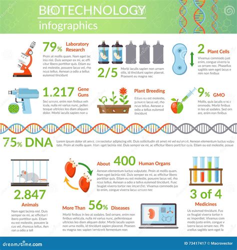 Biotechnology And Genetics Infographics Stock Vector Illustration Of