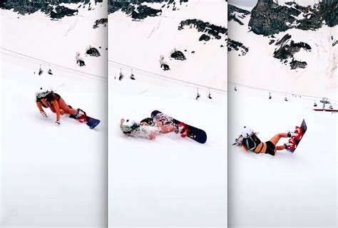 Video Bikini Skier Goes Down Hard Mammoth Mountain
