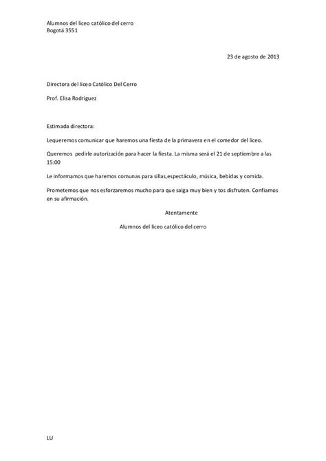 Carta Formal Ejemplo Para Una Directora Ejemplo Sencillo Kulturaupice