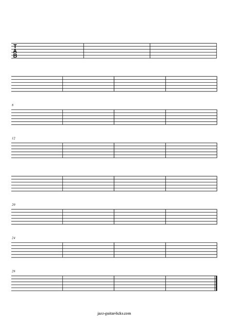 Free Printable Guitar Tab Sheet Music