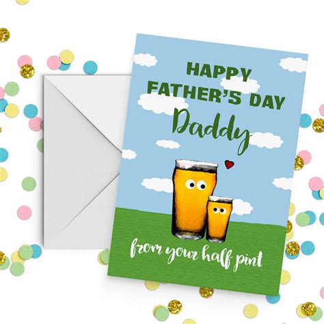 Fathers Day Daddy Half Pint Card A5 By Giddy Kipper