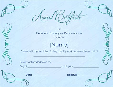 Best Employee Award Certificate Templates 1 Templates Example