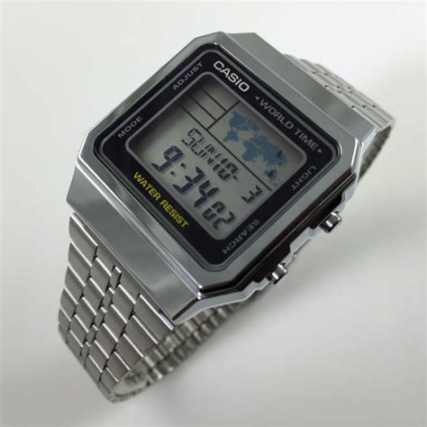 Perfect for the global traveler in your life. Men's Casio World Time Stainless Steel Watch A500WA-1
