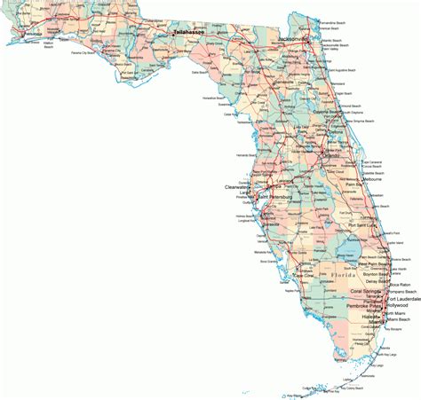 Florida Road Map Fl Road Map Florida Highway Map Deta