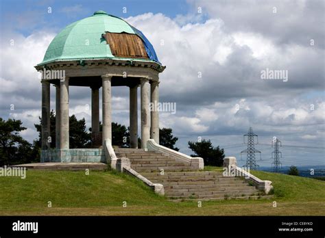 The war memorial in Barr Beacon, Birmingham, after thieves had stolen