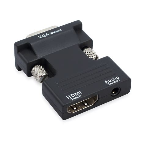 1080p Hdmi Female To Vga Male Converter With Audio Adapter Support