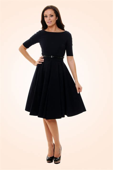 Black Hepburn Full Circle 50s Retro Shift Dress