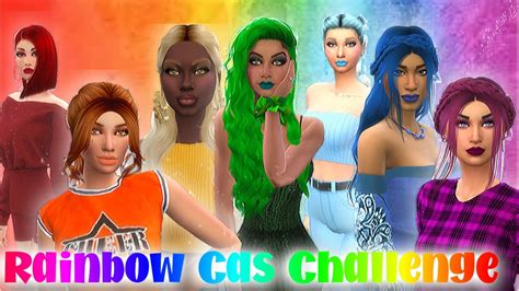 🌈 Stunning🌈 Rainbow Sims Sims 4 Cas Challenge Youtube