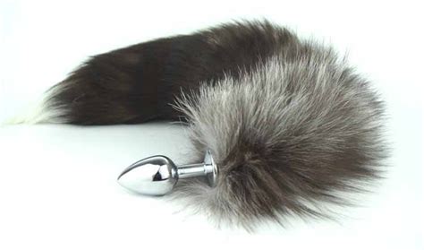 silver fox tails butt plug for sex role play tails wish