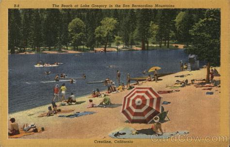 The Beach At Lake Gregory Crestline Ca Postcard