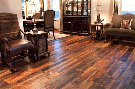 Reclaimed Hardwood Flooring In A Traditional Living Room Remodeling