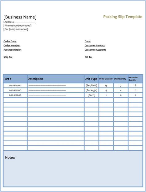 25 Free Shipping And Packing Slip Templates For Word And Excel In Blank