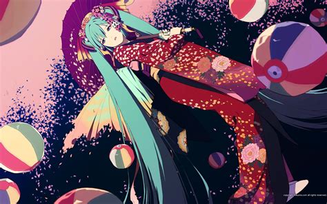 Fond D Cran Illustration Anime Vocalo De Hatsune Miku Kimono