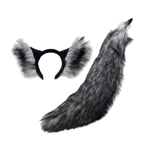 Pawstar Ear And Mini Tail Set Wild Wolf Fur Realistic Faux Etsy