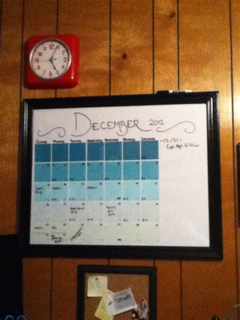 Dry Erase Calendar From Painted Frame And Paint Swatches Dry Erase