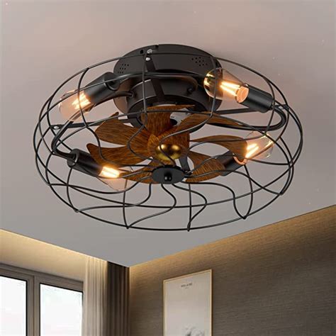 Buy 20 Ceiling Fans With Lights And Remote Control Flush Mount Caged