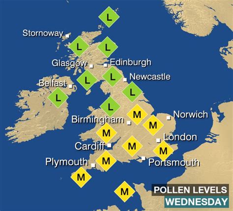 The Pollen Forecast For Today Moderate In The South Low In The North