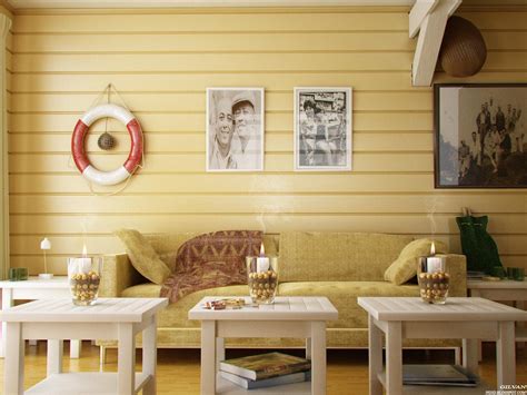 This living room corner incorporates a muddy yellow but only on half its wall. | 30 Yellow Panel Living RoomInterior Design Ideas.