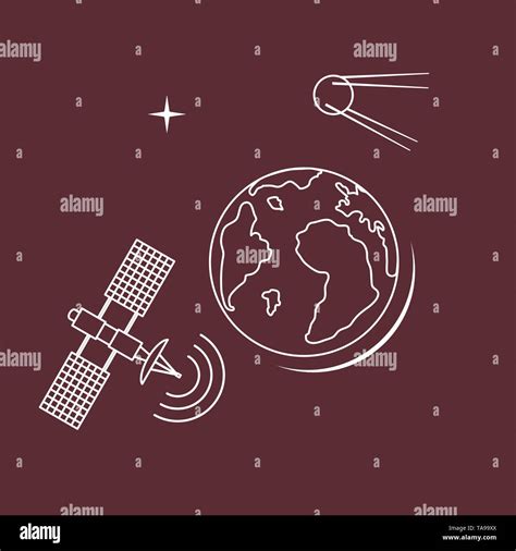 Planet Earth Satellite Orbital Station Vector Illustration Earth Day