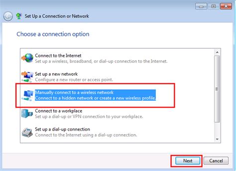 Windows 7 Network Profile Manual Configuration