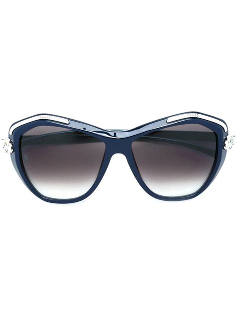 Cartier Panthère Wild Sunglasses In Blue Lyst