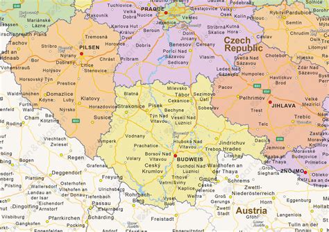 Tsjechie is inmiddels een goed ontwikkeld land en met name de grote steden doen niet (meer) onder. Staatkundige landkaart Tsjechië 1468 | Kaarten en Atlassen.nl