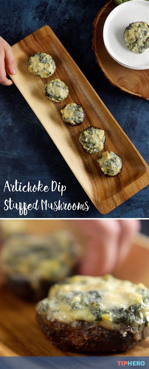 Artichoke Dip Stuffed Mushrooms - Vira Yummy Recipes