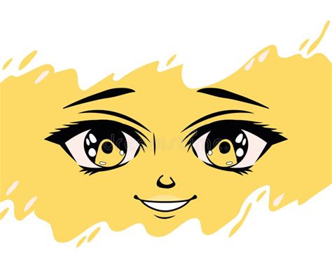 Relieved Anime Face Stock Vector Illustration Of Japan 240023140
