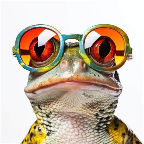 Premium Ai Image Closeup Of Frog With Sunglasses On White Background