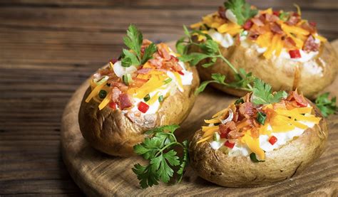 Baked Potatoes With Bacon And Cheddar Bacon Recipes Wiltshire Bacon