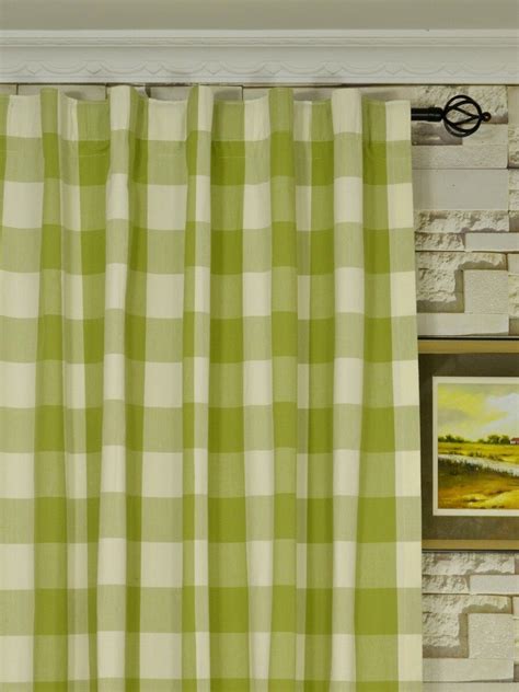 108 inch curtains and drapes. Moonbay Checks Back Tab Cotton Extra Long Curtains 108 ...