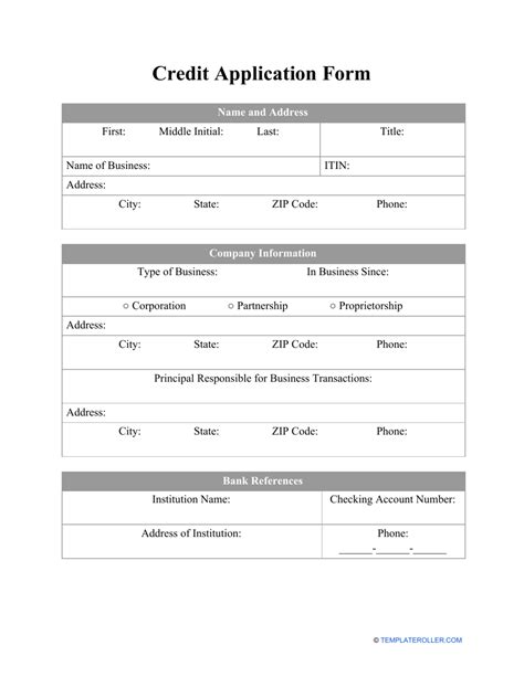 Credit Application Form Fill Out Sign Online And Download Pdf