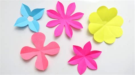 5 Easy Paper Flower Paper Flower Making Ideas How To Cutmake Paper