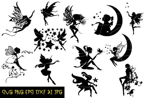 Bundle Fairy Silhouettes Fairies Svg Silhouettes Fairies 691859