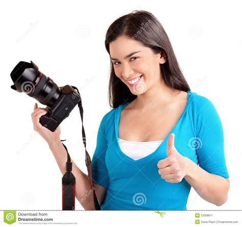Lady Photographer Had A Successful Photo Shoot Stock Image Image Of
