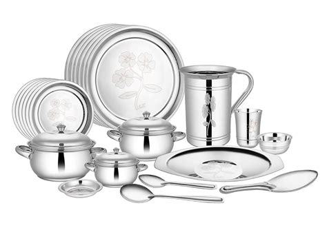 Crockery Wala And Company Stainless Steel Dinner Set 63 Pieces