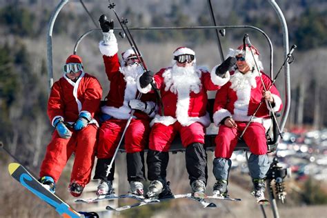 Skiing Santas Hit The Slopes New York Post