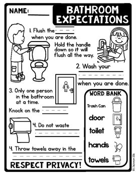 Back To School Bathroom Restroom Procedures By Pencils And Panthers