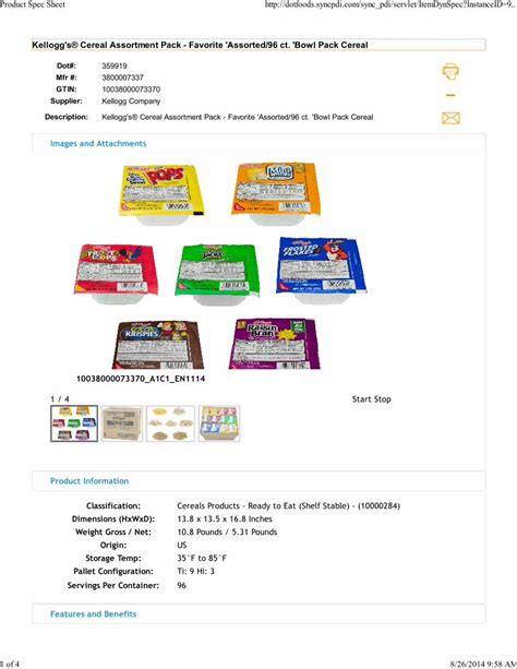 Pdf Kelloggs® Cereal Assortment Pack Favorite Assorted · Kellogg