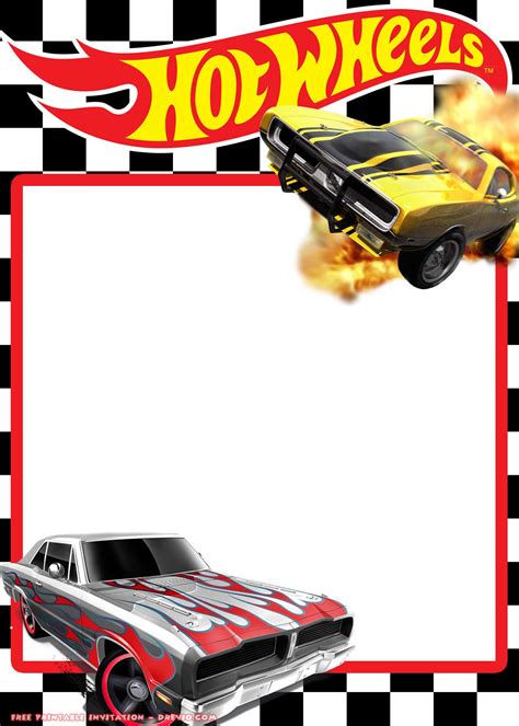 Free Printable Hot Wheels Invitation Template Ferrari