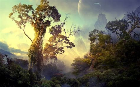 Online Crop Forest Landscape Fantasy Art Digital Art Hd Wallpaper