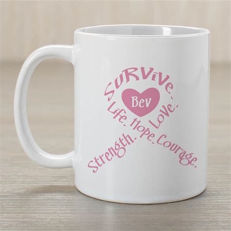 Survival Ribbon Breast Cancer Awareness Customized Coffee Mug