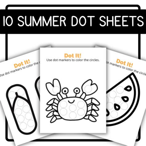 Summer Dot Painting Bundle Dot Marker Activities Printables For Do A