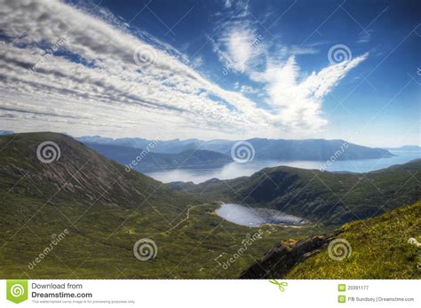 Nice Sky Trails On A Mountain Far West In Norway Stock Image Image Of